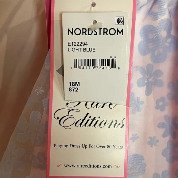 NWT! Rare Editions Baby Girl Floral Organza Dress w Diaper Cover, 18MO - Picture 9 of 9